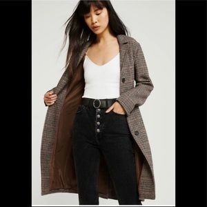 Ambercrombie & Fitch Dad Plaid Coat size Large